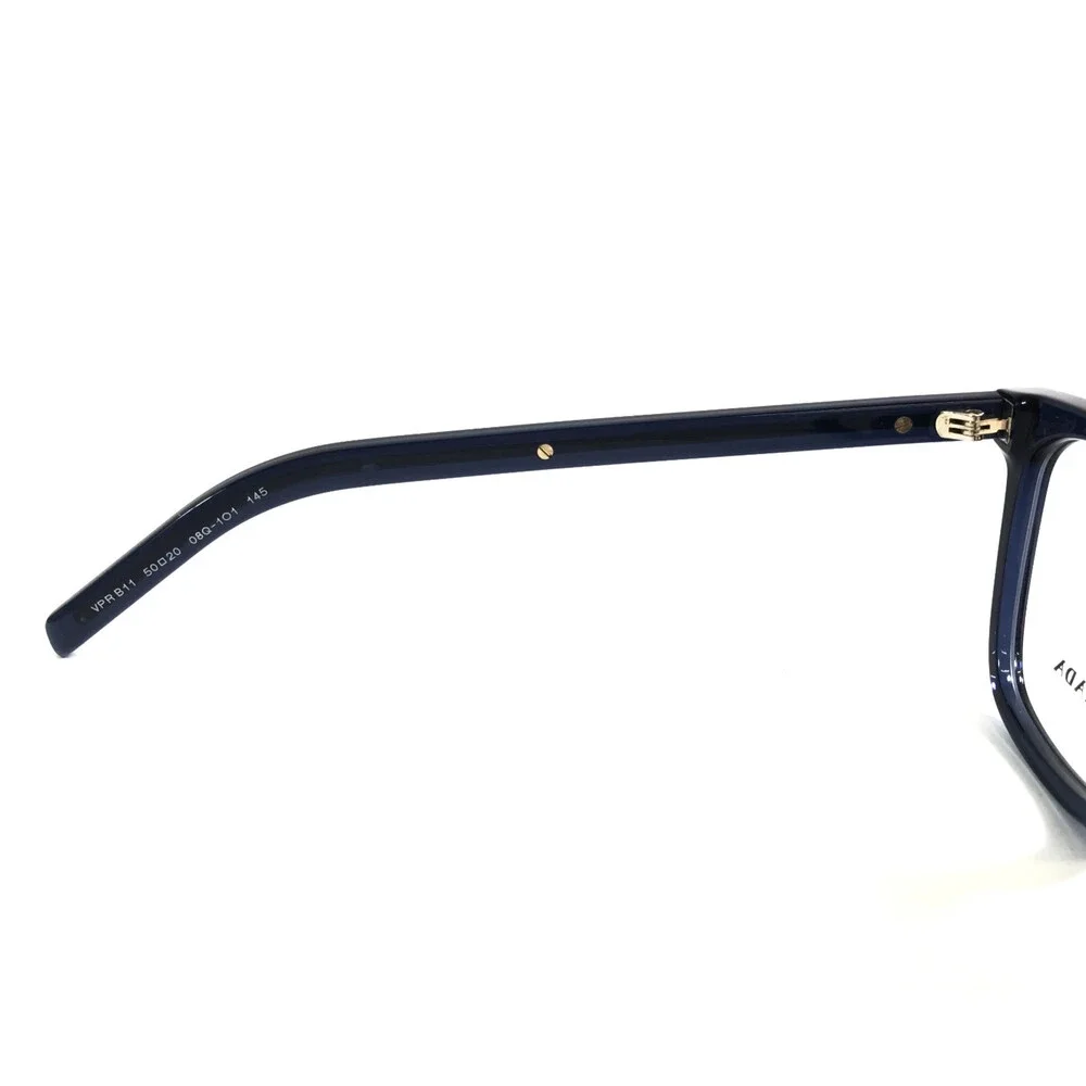 Prada Eyeglasses Frames VPRB11 08Q-1O1 Transparent Blue Gold Square 50-20-145